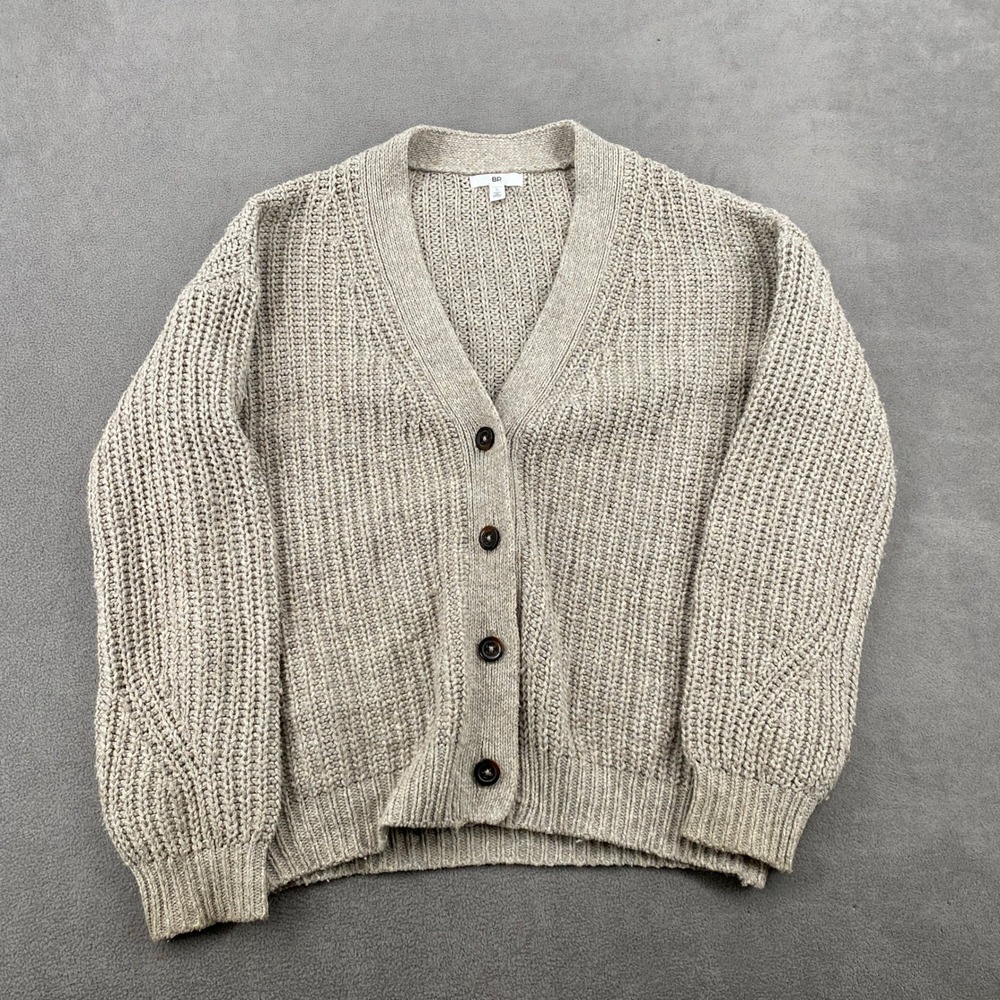 BP Nordstrom Oatmeal Heather Shaker Stitch Button Front Cardigan Sweater Small